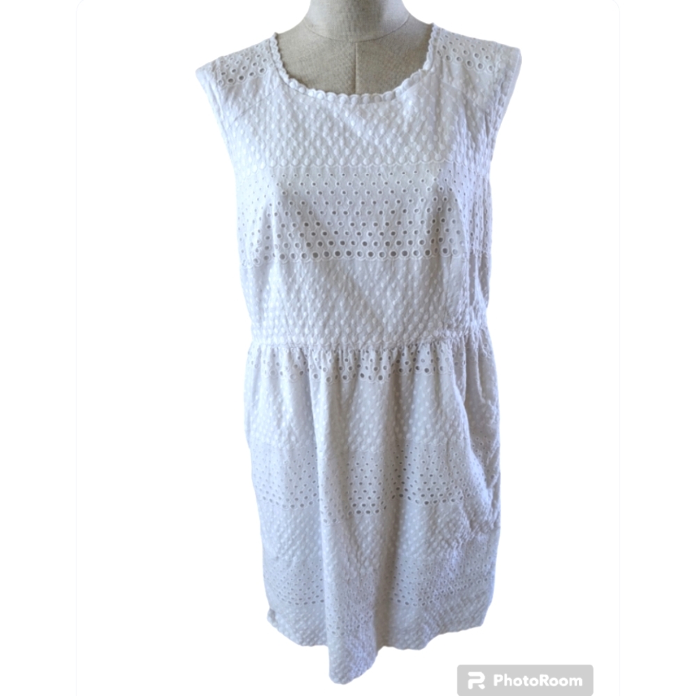 Roz & Ali dress white cotton eyelet 14 bridal summ…
